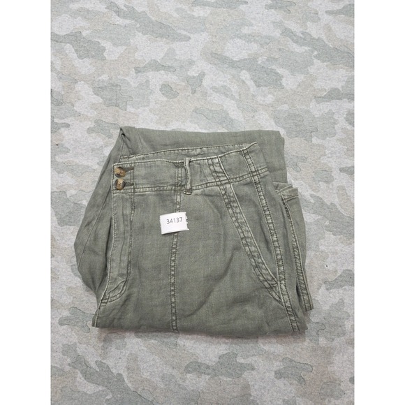American Eagle Pants Womens 16‎ Green Linen Blend Straight Leg Lightweight NWT - Picture 12 of 12